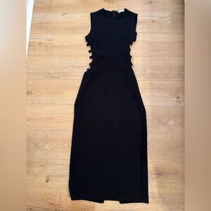 Black Maxi Dress with Side Cutouts